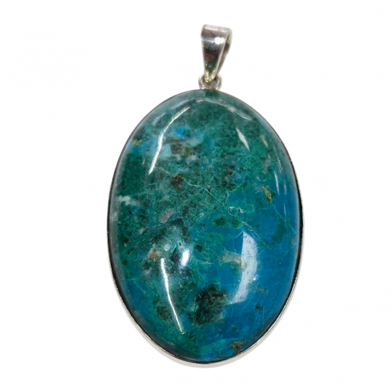 pendant malachite and chrysocolla silver