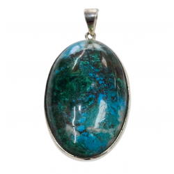 pendant malachite and chrysocolla silver