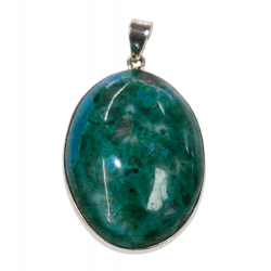 pendant malachite and chrysocolla silver