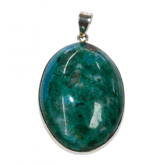 pendant malachite and chrysocolla silver