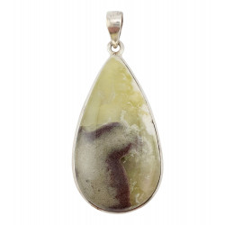 pendant Yellow chrysoprase silver