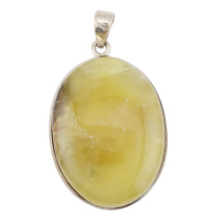 pendant Yellow chrysoprase silver