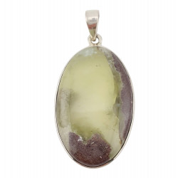 pendant Yellow chrysoprase silver