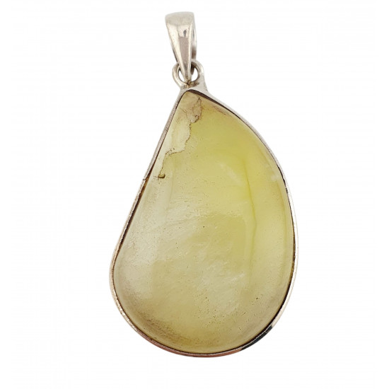 pendant Yellow chrysoprase silver