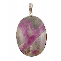 pendant ruby - feldspath silver