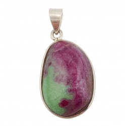 pendant zoisite and ruby silver