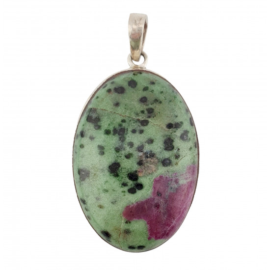 pendant zoisite and ruby silver
