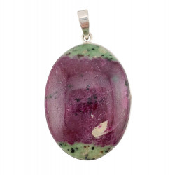 pendant zoisite and ruby silver
