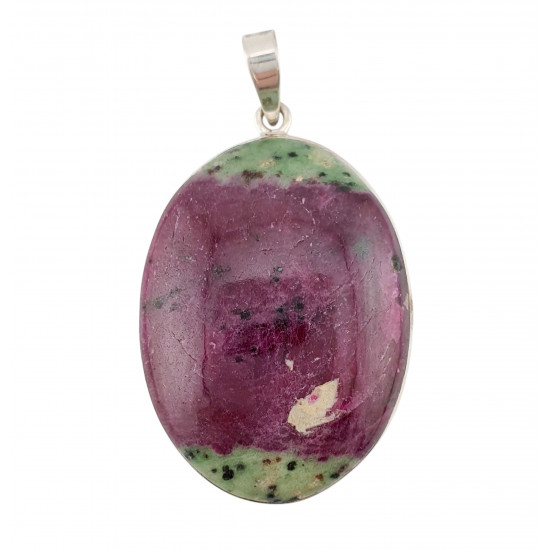 pendant zoisite and ruby silver