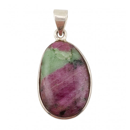 pendant zoisite and ruby silver