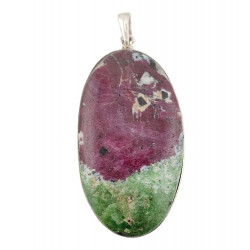pendant zoisite and ruby silver