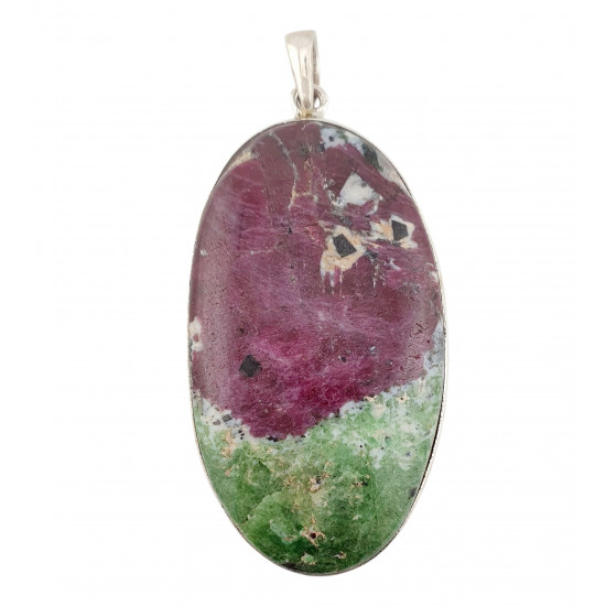 pendant zoisite and ruby silver