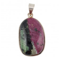 pendant zoisite and ruby silver