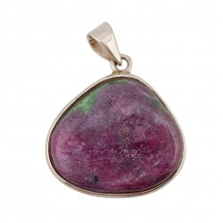 pendentif zoisite et rubis argent