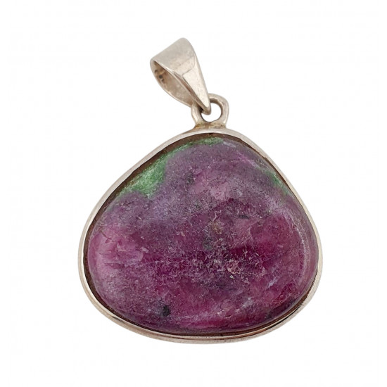 pendant zoisite and ruby silver