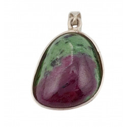 pendentif zoisite et rubis argent
