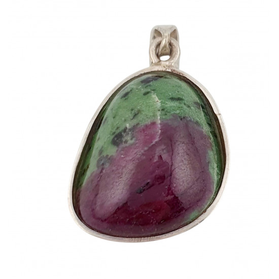 pendant zoisite and ruby silver