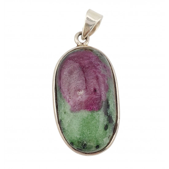 pendant zoisite and ruby silver