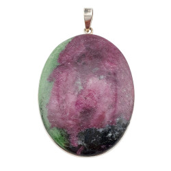 pendant zoisite and ruby silver