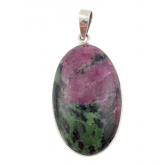 pendant zoisite and ruby silver