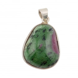 pendentif zoisite et rubis argent