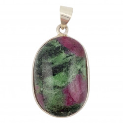 pendant zoisite and ruby silver
