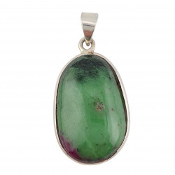 pendant zoisite and ruby silver