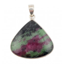 pendant zoisite and ruby silver