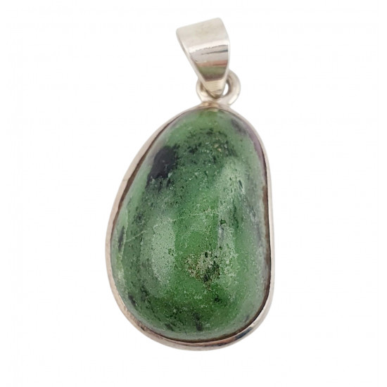 pendant zoisite and ruby silver
