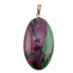 pendentif zoisite et rubis argent