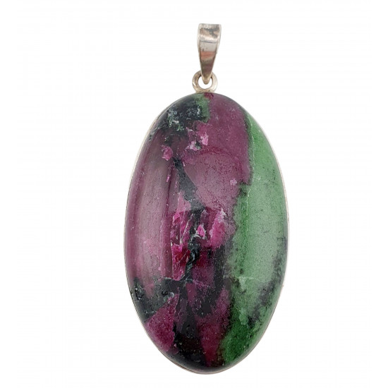 pendant zoisite and ruby silver