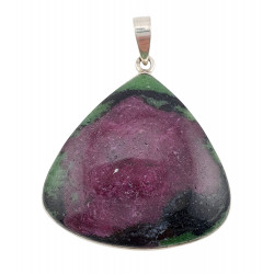 pendant zoisite and ruby silver