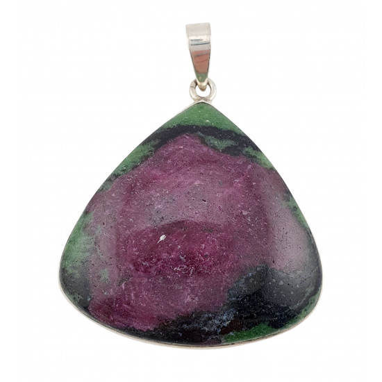 pendant zoisite and ruby silver