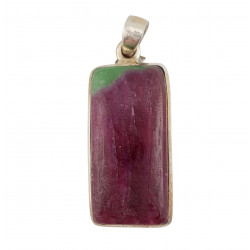 pendant zoisite and ruby silver