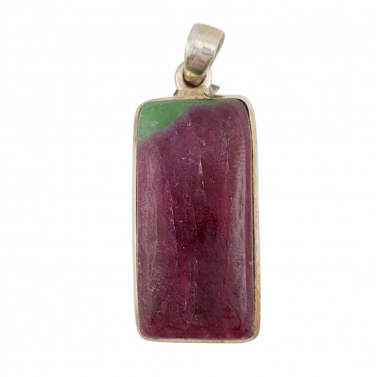 pendant zoisite and ruby silver