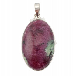pendant zoisite and ruby silver