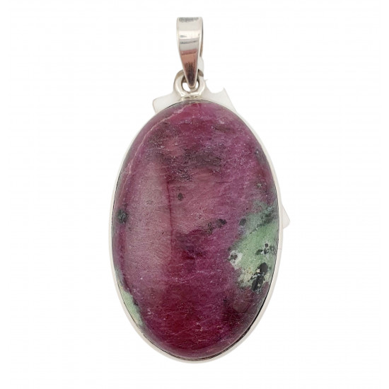 pendant zoisite and ruby silver