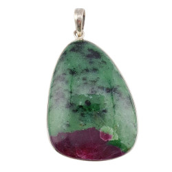 pendentif zoisite et rubis argent