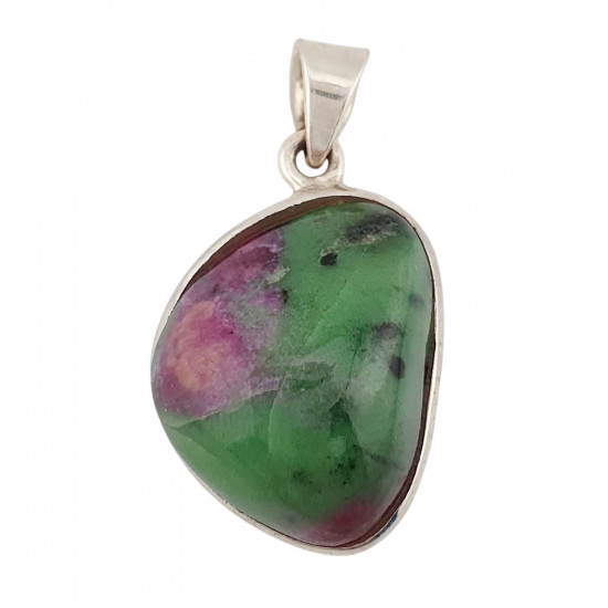pendant zoisite and ruby silver