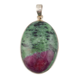 pendant zoisite and ruby silver