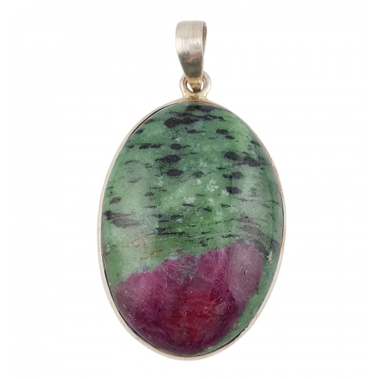 pendant zoisite and ruby silver