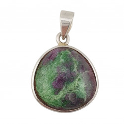 pendant zoisite and ruby silver