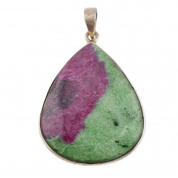 pendant zoisite and ruby silver