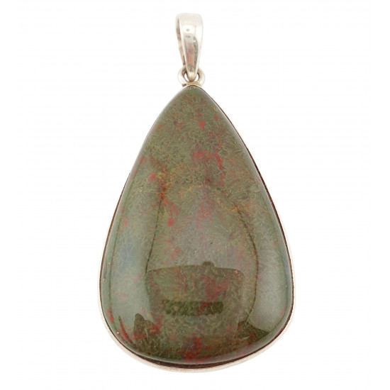 pendentif jaspe sanguin argent