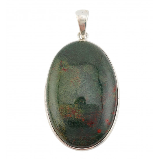 pendant bloodstone silver