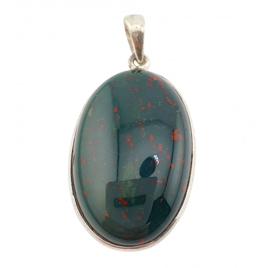 pendant bloodstone silver