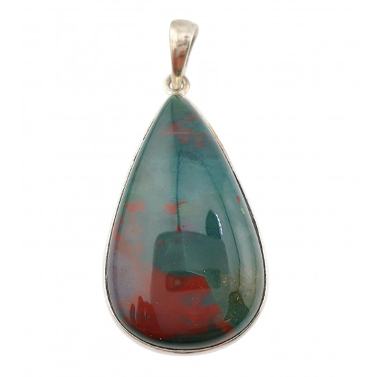 pendentif jaspe sanguin argent