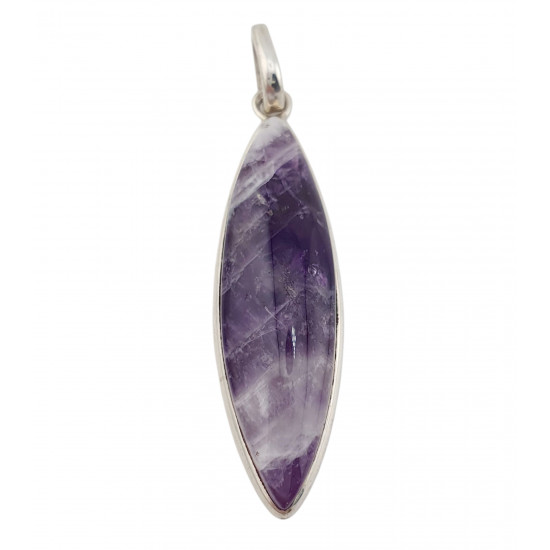 pendant chevron amethyst silver