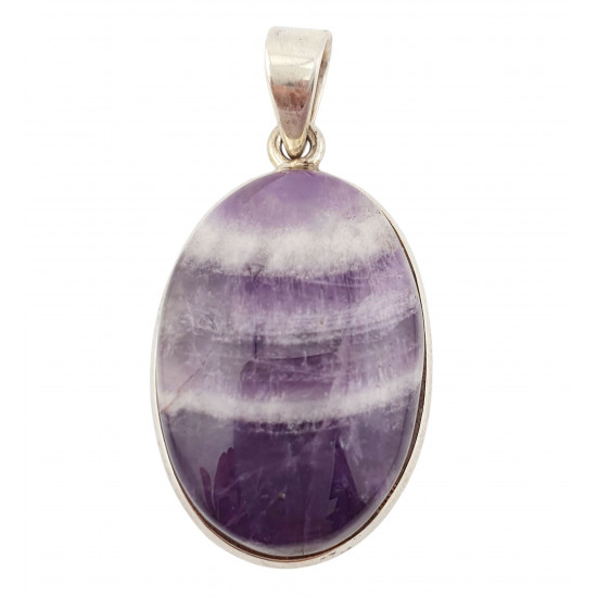 pendant chevron amethyst silver
