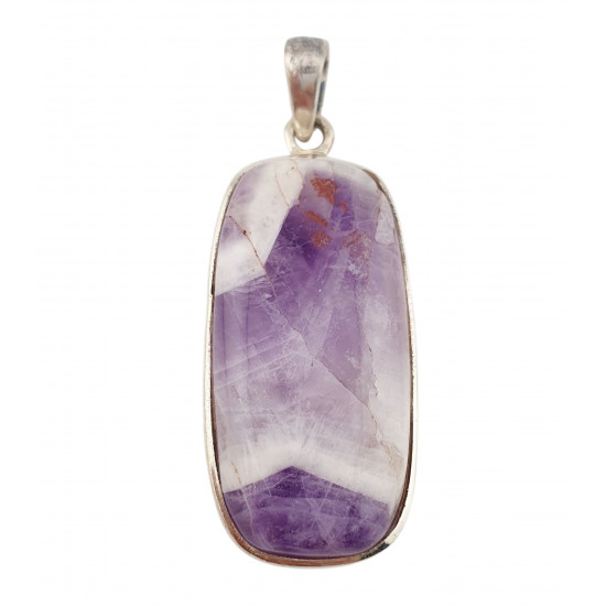 pendant chevron amethyst silver